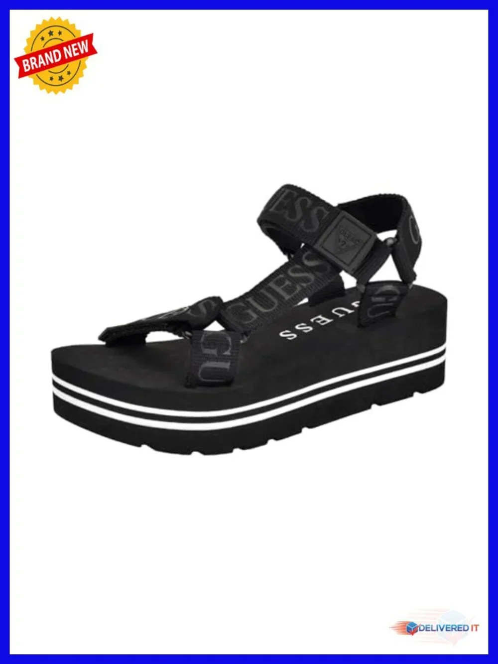 Wedge Sandal with Hook and Loop Closure
